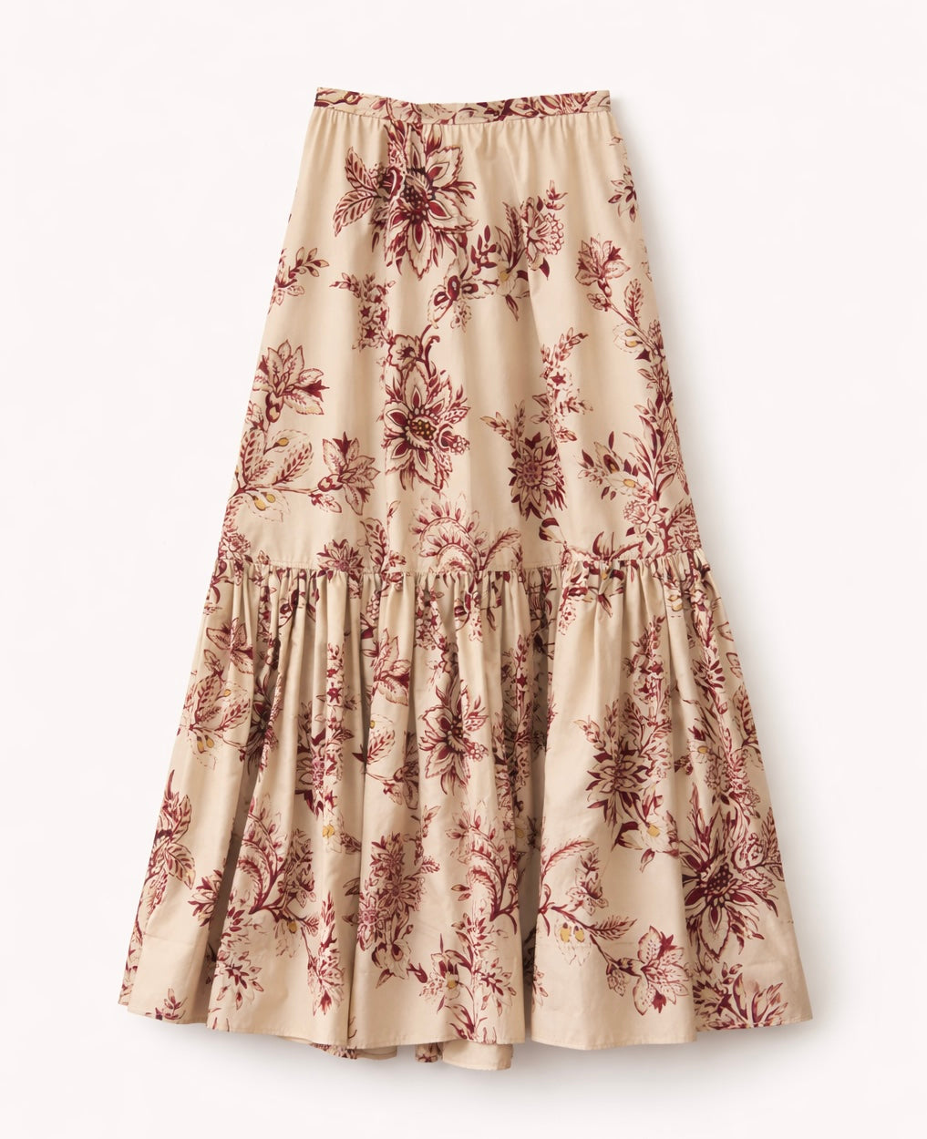 FLORAL RED MAXI SKIRT - SMALL