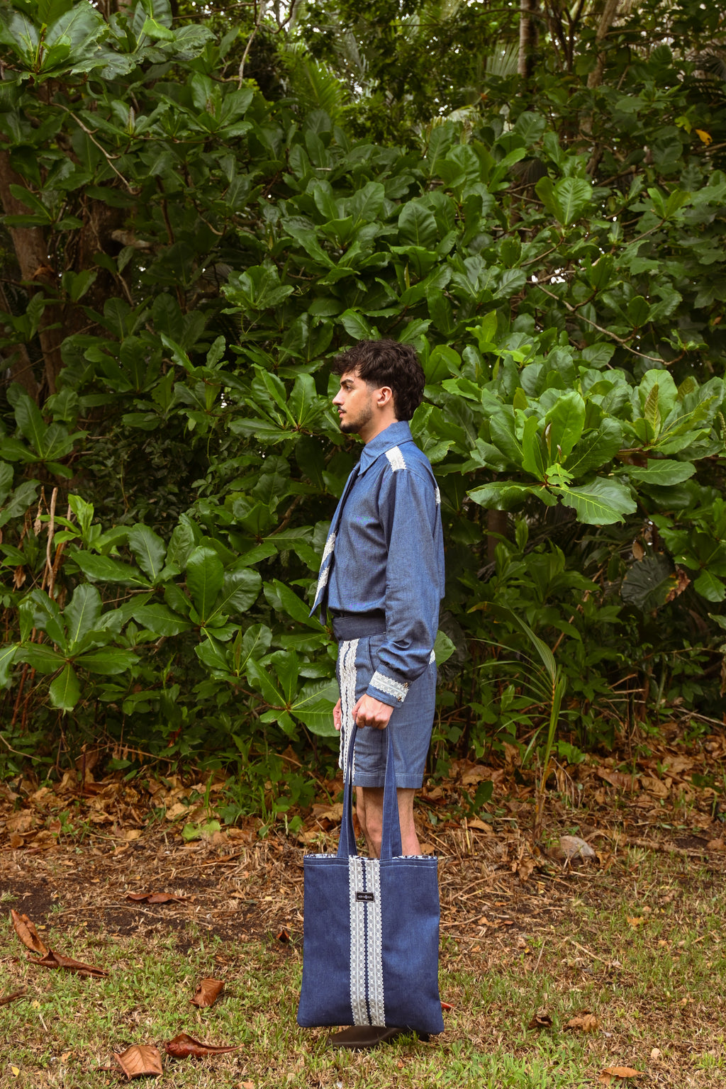 DENIM PUNTILLA TOTE-BAG
