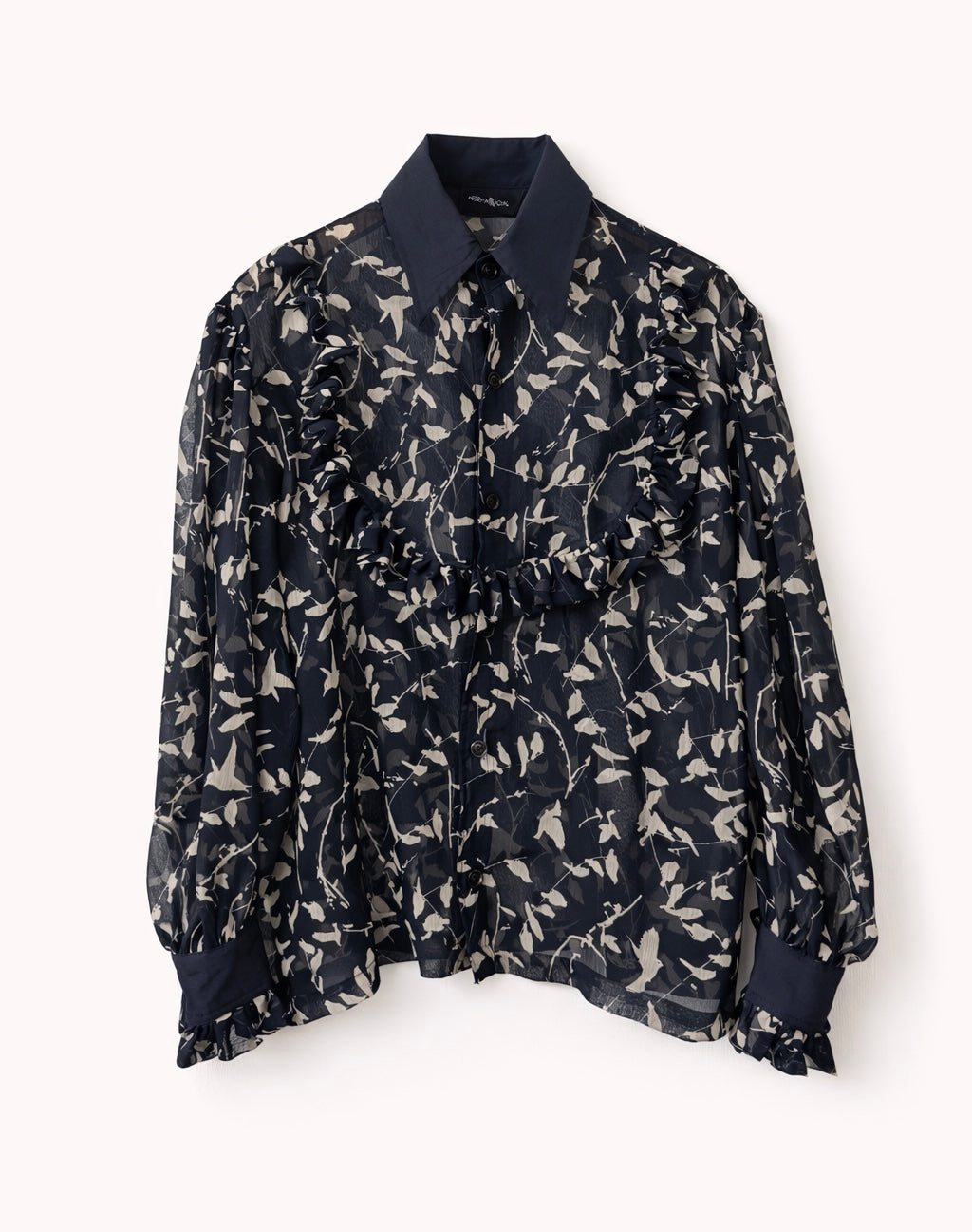 VALERIANO - PRINTED CHIFFON - NAVY BLUE - MEDIUM