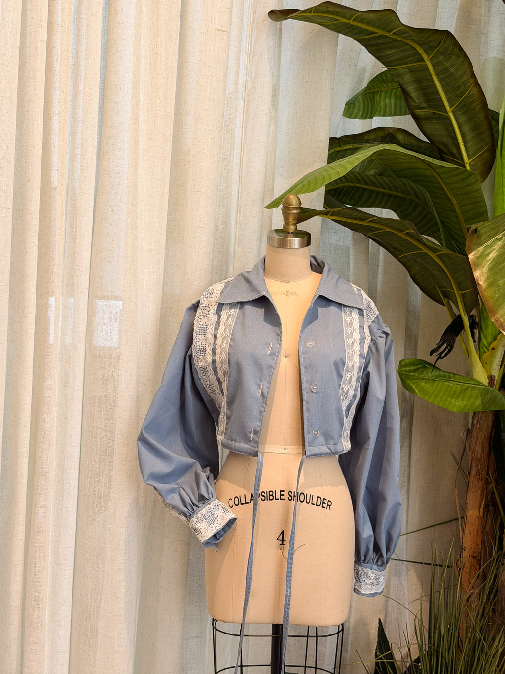 WRAP AROUND SHIRT - BABY BLUE COTTON - MEDIUM