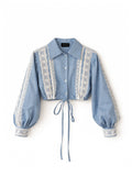 WRAP AROUND SHIRT - BABY BLUE COTTON - MEDIUM